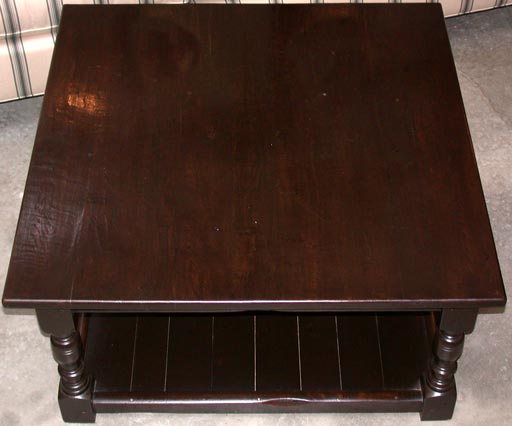 English Oak Coffee Table with Shelf For Sale