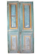 Antique Pair of Painted Courtyard Doors