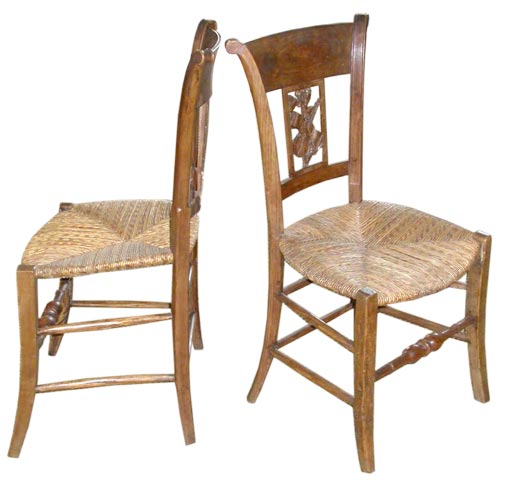 Pair  of Fruitwood Music Chairs