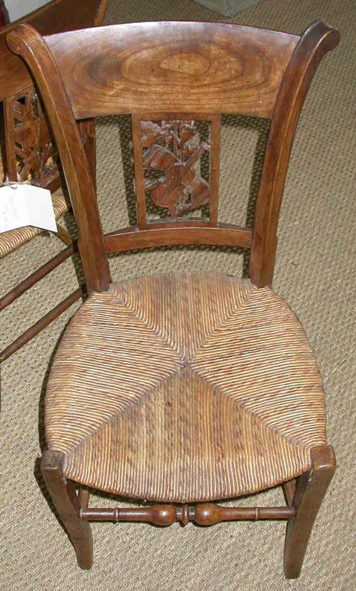 French Pair  of Fruitwood Music Chairs