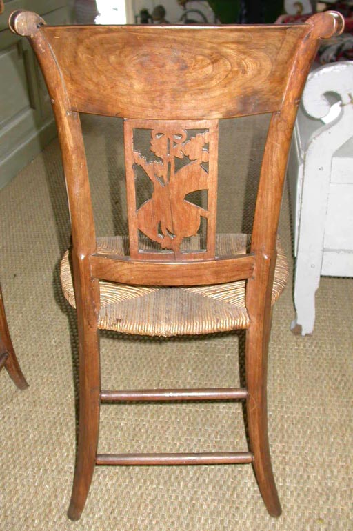 19th Century Pair  of Fruitwood Music Chairs