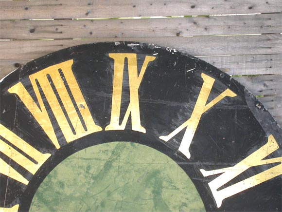French tower painted clock face with gold gilt