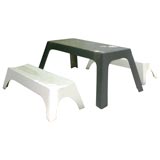 Mid 20th Century Italian Table and Two Benches Mid 20th Century Italian Table and Two Benches