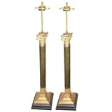 pair of tall column lamps