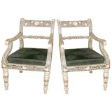 pair of mother of pearl chairs