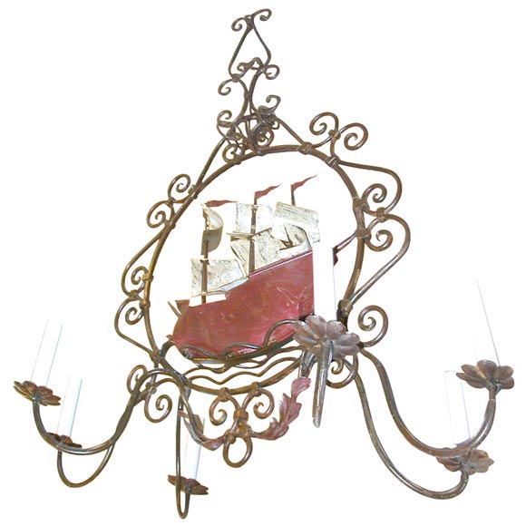 metal boat chandelier