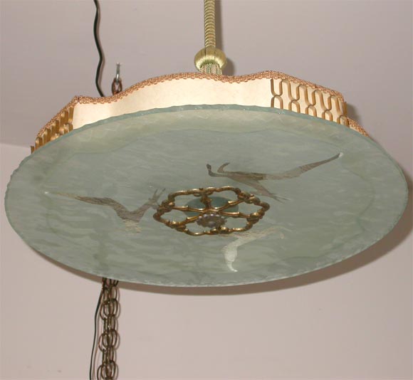 Rare 'Swedish Grace' Chandelier or Pendant by Orrefors