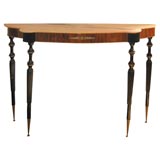 Italian Console Table in Black Lacquer Rosewood and Marble Italian Console Table in Black Lacquer Rosewood and Marble