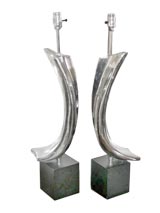 Pair of Steel Horn Lamps