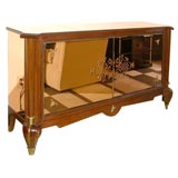 Etched  Peach Mirror and Oak  Server