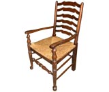 Ladderback Dining Chairs with Rush Seats