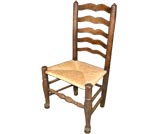 Oak Ladderback Dining Chairs with Rush Seats