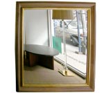 Large mirror with frame in python & goldleaf by Karl Springer
