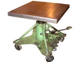 Vintage Hydraulic Machine Table on Castors