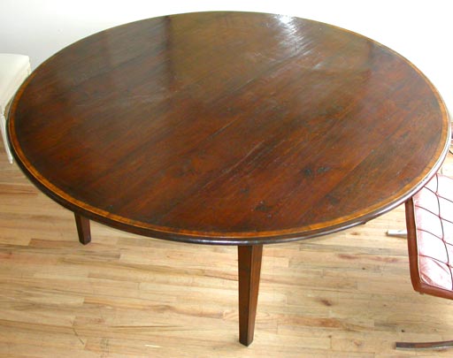 6' English Oak Dining Table With Banded Top