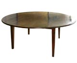 Antique 6' English Oak Dining Table With Banded Top