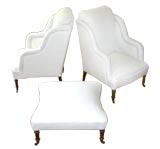 Pair of Napoleon III Chairs with Casters