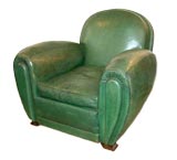 French Deco Leather Chair