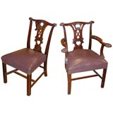 Antique Set Of Eight Irish "Chippendale" Style DIning Chairs