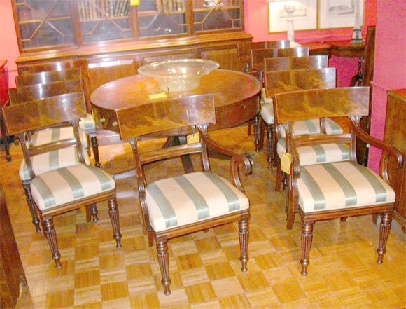 Set of 10 English Late Regency Mahogany Dining Chairs