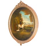 18th Century Naive Portrait of Lady on A Horse