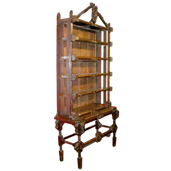 Irish Bog Oak Bookshelves With Celtic Carvings
