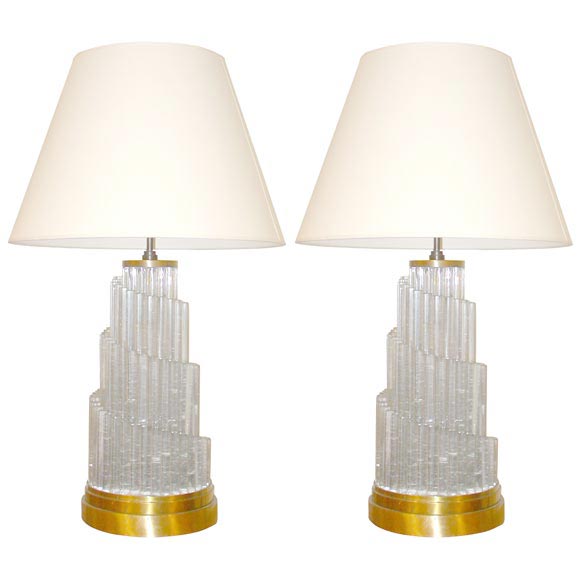 Pair of Glass Rod Lamps at 1stDibs