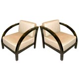 Pair of D-Shaped Club Chairs