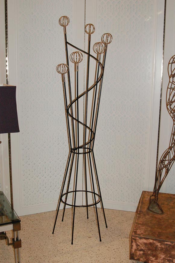 1950's French Spiral Coat / Hat Stand Hall Tree