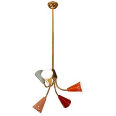 Lustreluxe French 1950's 5 Light Cone Chandelier