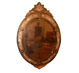Large Venetian Oval Peach Mirror