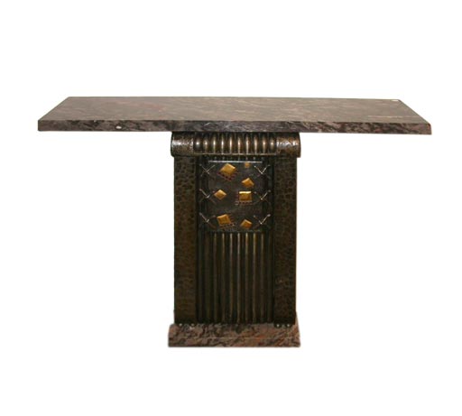 Exceptional  wrought-iron Console By Michel Zadounaisky