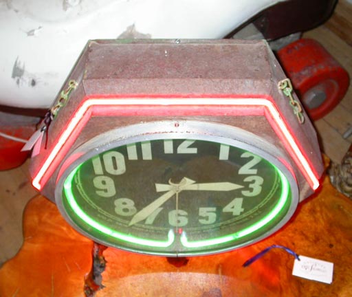 antique neon clock