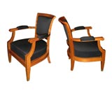 Pair of Antique Cherry wood armchairs in the style of Arbus