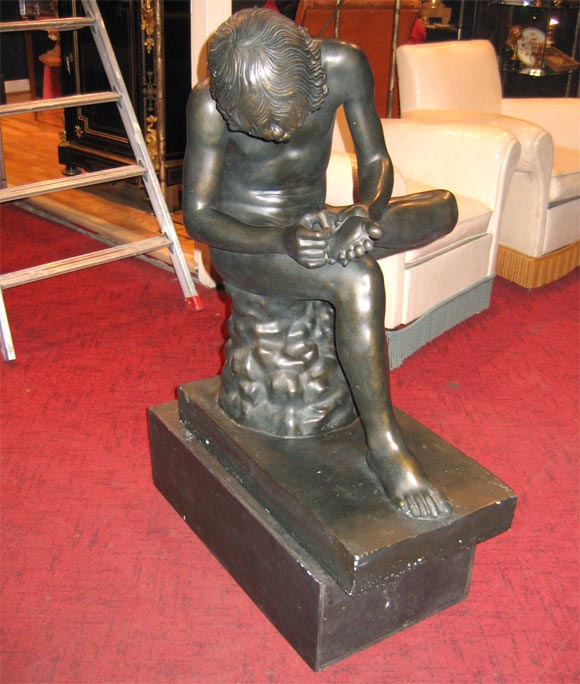 French Black Plaster Copy of the 'Spinario', a Roman Statue For Sale