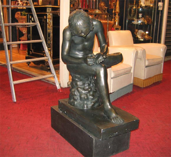 Late 20th Century Black Plaster Copy of the 'Spinario', a Roman Statue For Sale