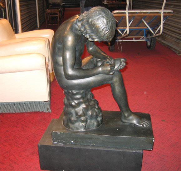 Black Plaster Copy of the 'Spinario', a Roman Statue For Sale 1