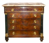 Mahogany Marble Top Sheraton Style Bachelor's Chest