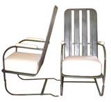 Vintage French Spring Steel Chairs