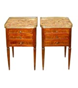 Pair of  French Marble Top End Tables