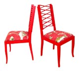 Four Diamond Back  Red Chairs