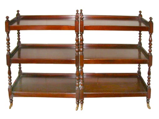 Tall Mahogany Three Tiered Tea Server