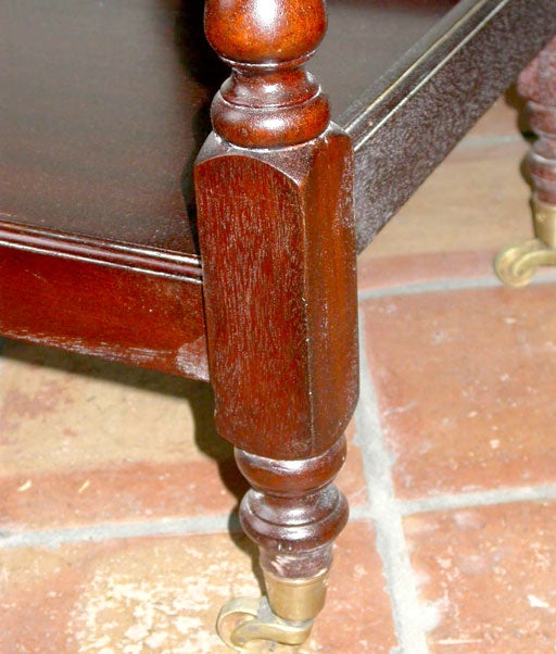 English Tall Mahogany Three Tiered Tea Server