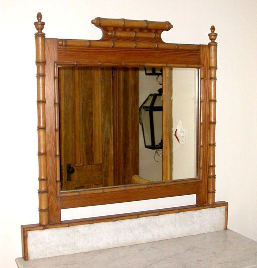 Faux Bamboo Marble Top Dresser