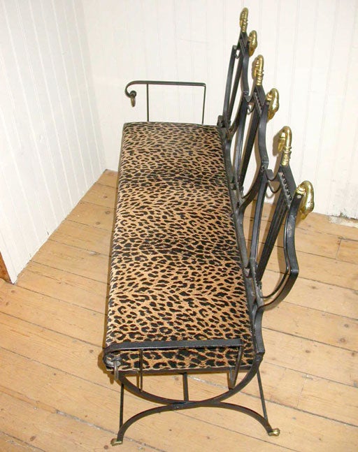 Folding Iron Swan Head Bench 1