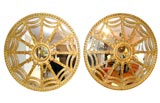 Pair of Large Carved Gilt Wheel Frame Mirrors