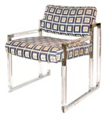 Pair of Lucite and Chrome Arm Chairs