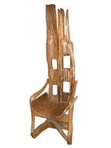 Used Pair of unusual Cypress Wood Chairs