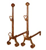 Pair of Iron Andirons