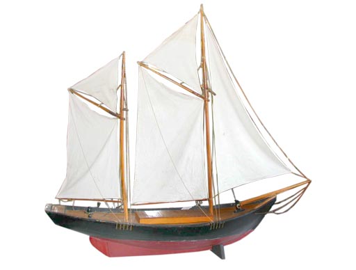 Stately Wooden Sail Boat Model